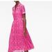 J. Crew Dresses | J Crew Mahalia Keyhole Eyelet Midi A Line Dress Pink Nwt 4 | Color: Pink/Red | Size: 4