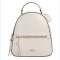 Coach Bags | Coach Women's Natural Jordyn Backpack Chalk White Mini Bag Purse Pebbled Leather | Color: Cream/White | Size: Os