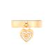 Michael Kors Jewelry | Michael Kors Rose Gold-Tone Heart Lock Mk Pave Logo Dangle Charm Ring | Color: Gold | Size: Os