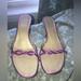 Gucci Shoes | Gucci 8.5 Strappy Kitten Heel Sandal | Color: Black/Purple | Size: 8.5