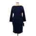 Laura Byrnes California Casual Dress - Sheath: Blue Dresses - Women's Size 2X