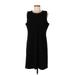 DKNY Casual Dress - Shift Crew Neck Sleeveless: Black Print Dresses - Women's Size 12