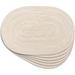 HomCom Oval Braided Placemats Table Mats Set Of 6 For Dining Tables Natural Woven Heat Resistant Place Mats Oval in White/Brown | Wayfair