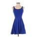 Express Casual Dress - Mini: Blue Solid Dresses - Women's Size X-Small