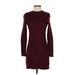 A New Day Casual Dress - Sweater Dress: Burgundy Solid Dresses - Women's Size X-Small