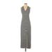 Ann Taylor Factory Casual Dress V Neck Sleeveless: Black Print Dresses - Women's Size X-Small Petite