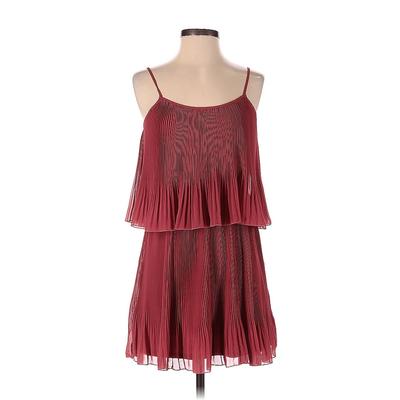 Kohl's Cocktail Dress - A-Line Scoop Neck Sleeveless: Burgundy Print Dresses - Women's Size X-Small