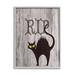 Stupell Industries RIP Halloween Cat by Lil' Rue - Floater Frame Print on Wood in Black/Brown | 30 H x 24 W x 1.5 D in | Wayfair az-664_gff_24x30