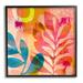 Stupell Industries Modern Leaf Shapes Framed On Wood Print Wood in Brown/Orange | 12 H x 12 W x 1.5 D in | Wayfair ay-901_fr_12x12