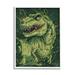 Stupell Industries Green Abstract T-Rex Framed On Wood by Nidhi Wadhwa Print Wood in Brown | 14 H x 11 W x 1.5 D in | Wayfair az-740_wfr_11x14