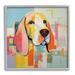 Stupell Industries Az-108-Framed Abstract Dog Portrait Canvas in Orange/Yellow | 12 H x 12 W x 1.5 D in | Wayfair az-108_gff_12x12