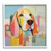 Stupell Industries Az-108-Framed Abstract Dog Portrait Canvas in Orange/Yellow | 12 H x 12 W x 1.5 D in | Wayfair az-108_wfr_12x12