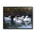 Stupell Industries Az-070-Framed Five Ducks In Pond by Ziwei Li Canvas in Gray | 11 H x 14 W x 1.5 D in | Wayfair az-070_fr_11x14