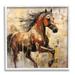 Stupell Industries Az-080-Framed Modern Horse Framed On Wood by Irena Orlov Painting Wood in Brown | 17 H x 17 W x 1.5 D in | Wayfair