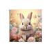 Stupell Industries Az-130-Framed Bunny In Meadow by Roozbeh Canvas in Gray/Pink | 0.5 D in | Wayfair az-130_wd_12x12