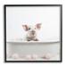 Stupell Industries Az-253-Framed Pig Bubble Bath Print Canvas in Pink | 17 H x 17 W x 1.5 D in | Wayfair az-253_fr_17x17