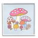 Stupell Industries Ba-874-Framed Fun Whimsical Mushrooms Framed On Wood by Victoria Barnes Print Wood in Brown/Pink | 24 H x 24 W x 1.5 D in | Wayfair