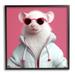Stupell Industries Az-140-Framed White Trendy Mouse On Canvas by Roozbeh Print Canvas in Pink | 24 H x 24 W x 1.5 D in | Wayfair az-140_fr_24x24