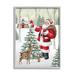 Stupell Industries Ba-808-Framed Santa & Snowy Cabin Framed On Wood by Emma Leach Print Wood in Brown/Red | 14 H x 11 W x 1.5 D in | Wayfair