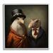 Stupell Industries Ba-921-Framed Animal Couple Vintage Fashion Framed On Wood Print Wood in Black/Brown/Red | 12 H x 12 W x 1.5 D in | Wayfair