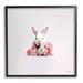 Stupell Industries Ba-967-Framed Bunnies w/ Pink Peonies Framed On Wood by Roozbeh Print Wood in Brown/Pink/White | 12 H x 12 W x 1.5 D in | Wayfair