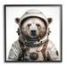 Stupell Industries Ba-937-Framed Bear In Space Suit Framed On Wood Print Wood in Brown | 17 H x 17 W x 1.5 D in | Wayfair ba-937_fr_17x17