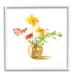 Stupell Industries Bb-314-Framed Summer Floral Vase Framed On Wood by Danhui Nai Print Wood in Brown/White | 17 H x 17 W x 1.5 D in | Wayfair