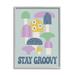 Stupell Industries Bb-082-Framed Stay Groovy Botanicals Framed On Wood by Lil' Rue Print Wood in Blue/Brown/Green | 20 H x 16 W x 1.5 D in | Wayfair