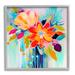 Stupell Industries Bb-207-Framed Vivid Modern Flowers Framed On by Andrea Haase Print in Blue/Brown/Orange | 24 H x 24 W x 1.5 D in | Wayfair