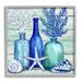 Stupell Industries Bb-341-Framed Nautical Vases & Shells Framed On Wood Print Wood in Blue/Brown | 17 H x 17 W x 1.5 D in | Wayfair