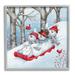 Stupell Industries Happy Snowman Trio Sledding Framed On Wood by Emma Leach Print Wood in Brown/Red | 17 H x 17 W x 1.5 D in | Wayfair