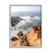 Stupell Industries Bb-441-Framed Sea Cove Splashing Waves Framed On by Kathy Mansfield Print in Blue/Brown | 20 H x 16 W x 1.5 D in | Wayfair