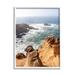 Stupell Industries Bb-441-Framed Sea Cove Splashing Waves Framed On by Kathy Mansfield Print in Blue/Brown | 14 H x 11 W x 1.5 D in | Wayfair