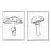 Stupell Industries A2-671-Framed Mushroom Line Doodles Framed On Wood 2 Pieces by Lil' Rue Print Wood in Brown/Gray | 20 H x 16 W x 1.5 D in | Wayfair