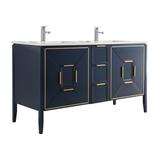 Everly Quinn 60" Double Bathroom Vanity Set Quartz Top in Blue | 33.5 H x 60 W x 21.6 D in | Wayfair 34BB825212394E52ABFABD6D057CF6A1