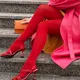 Collants Chauds en Velours Rouge pour Femme Sous-Vêtements Sexy Leggings Astronomiques Nouvelle