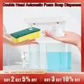 Dispenser automatico di sapone in schiuma a doppia testa disinfettante liquido Touchless aggiornato