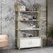 Everly Quinn Winford Bookcase in White/Yellow | 78.74 H x 47.24 W x 11.81 D in | Wayfair 4F2B6C48550B42D4A4BFDB96BD1D21DD