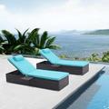 Latitude Run® Waikiki Outdoor Wicker Chaise Lounge - Set of 2 | 36.5 H x 25.6 W x 77 D in | Wayfair 9283591E79DB45538CA35B4F8545C314