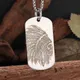 Indian Chief Portrait Pendant Military Tag Dog Tag Necklace for Men Fashion Personalized Stainless