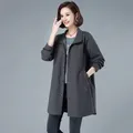 2023 New Spring Autumn Trench Coat Woman Korean Mid-length Solid Color Thin Women Overcoat