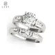 LESF 1.0 Ct Round Moissanite Diamond Engagement Ring Sets Jewelry 925 Sterling Silver Rings For