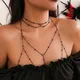 Ingemark Boho Sexy Cross Chest Bra Waist Belly Chain Necklace for Women Summer Bikini Body Jewelry
