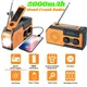 Radio à manivelle portable avec lampe de poche LED radio météo radios stéréo solaires AM FM WB
