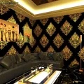 beibehang Luxury black Glitter Wallpaper TV Background Wall paper Gold Foil Wallpaper Ceiling