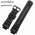 Silicone Watch Band for Casio G-Shock AW-591/590/5230/282B AWG-M100/101 G-7700/7710 Men Sport
