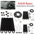 4 Row 6 Row 8 Row Universal Oil Cooler Kit Aluminum Engine Oil Radiator Auto-Manual Car Auto