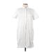 Gap Casual Dress - Shift Collared Short sleeves: White Solid Dresses - Women's Size Medium