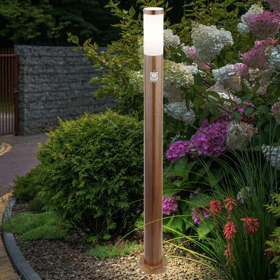 LED Pollerleuchte mit Bewegungsmelder Außenlampe Standleuchte IP44 Gartenlampe Holzoptik, Image