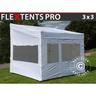 Dancover - Faltzelt Faltpavillon Wasserdicht FleXtents pro Trapezo 3x3m - Weiß